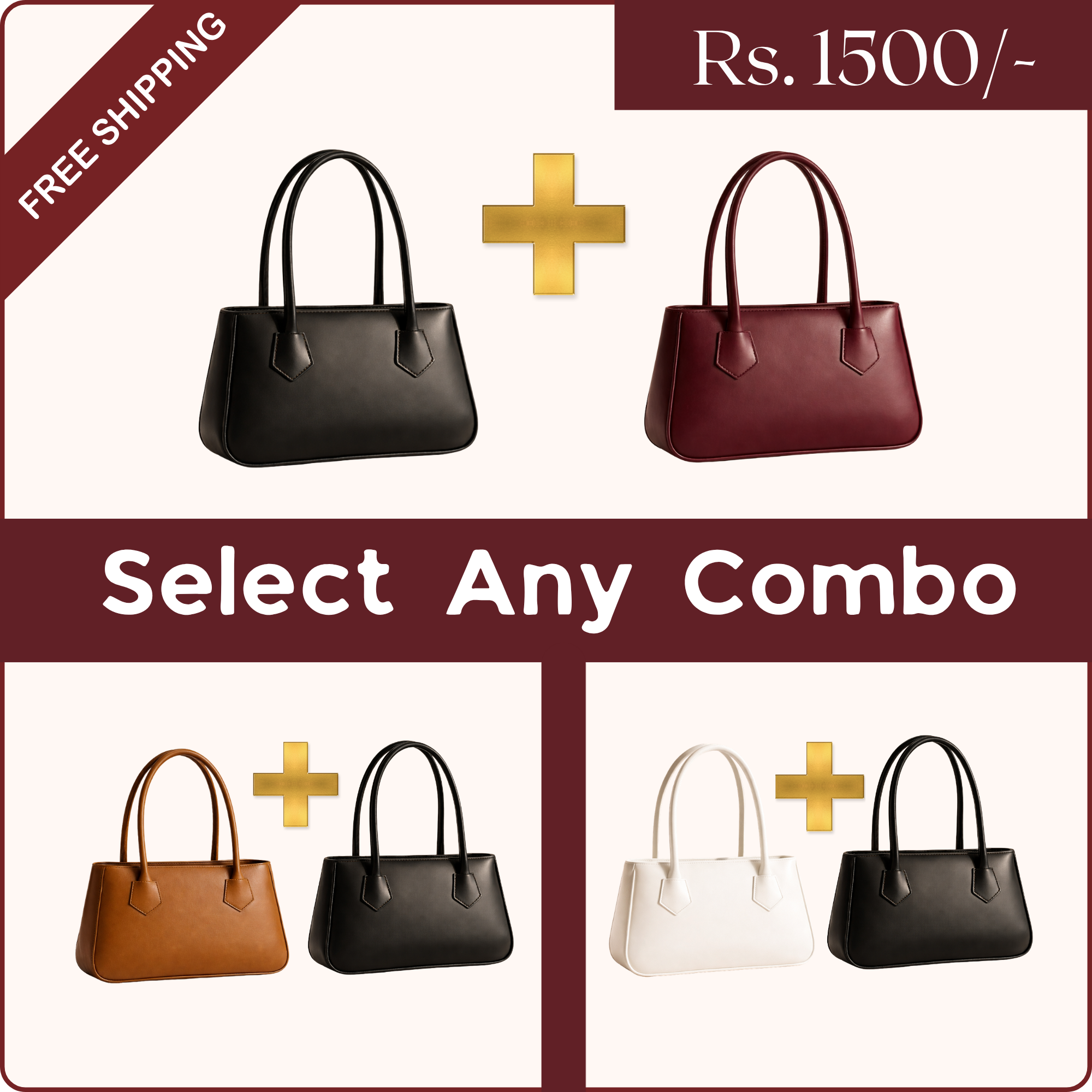 2 Bags Deal - Velmont Shoulder Bags