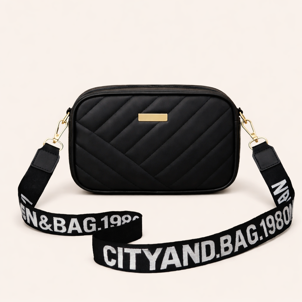 Chevron CrossBody Bag Black